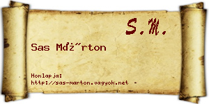 Sas Márton névjegykártya