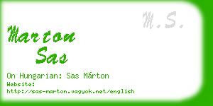 marton sas business card